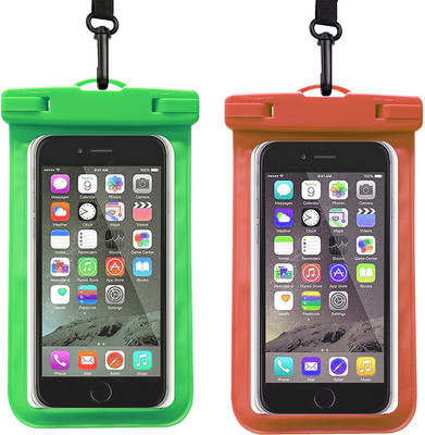 Kopila Pouch for Waterproof Mobile Cover(Green, Orange, Pack of: 2)