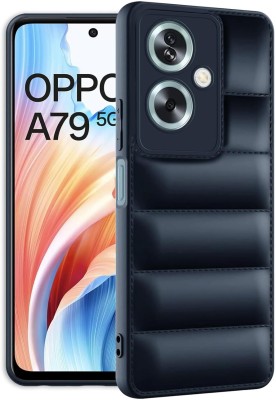 ALLNEEDS Back Cover for Oppo A79 5G | Liquid Silicon Matte Soft Case | Puff Case(Blue, Camera Bump Protector, Silicon, Pack of: 1)