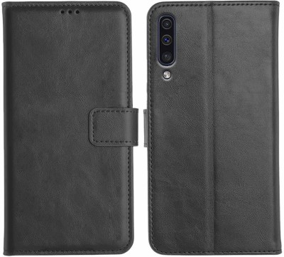 COVERBLACK Flip Cover for Samsung Galaxy A50 -SM-A505F(Black, Grip Case, Pack of: 1)