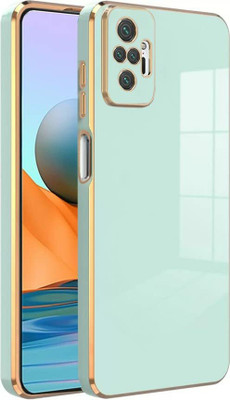 Creativo Back Cover for Mi Redmi Note 10 Pro / Mi Redmi Note 10 Pro Max Electroplated Chrome 6D Gold Plated Frame(Green, Gold, Shock Proof)