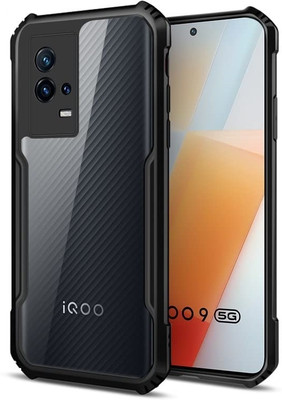Mersal Back Cover for IQoo 9 5G : :Gloss Finish Boom TPU(Black, Pack of: 1)