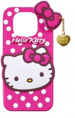Coverage Back Cover for Realme C63 5G | Soft Cat Hello Kitty With Golden Pendant Case(Pink, Camera Bump Protector, Silicon, Pack of: 1)