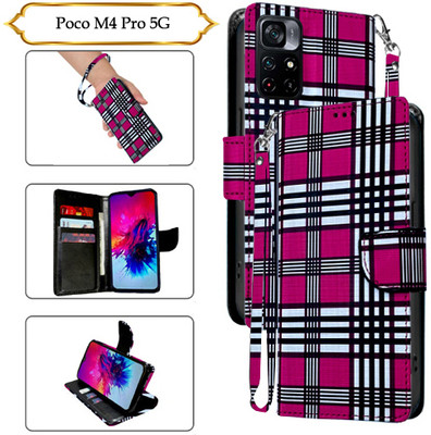 PARGO Flip Cover for Poco M4 Pro 5G(Pink, Pack of: 1)