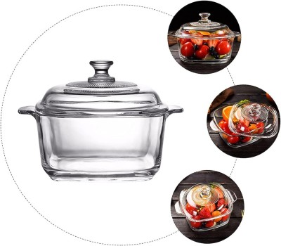 jay gatrad seller Clear Glass Square Casserole Dish with Lid and Handles Serve Casserole Set(2000 ml)