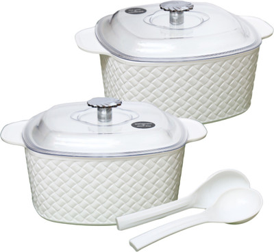 Jaypee Plus Festiva Casserole Twin Set Pack of 4 Serve Casserole Set(1000 ml, 1000 ml)