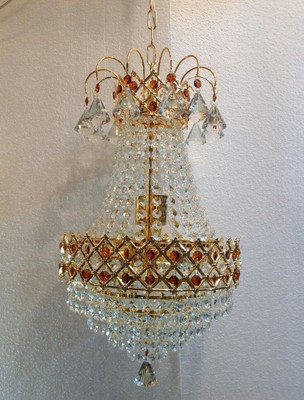 Adwait Chandelier Ceiling Lamp(Gold, Clear)