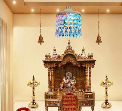 BMP Crystal Chandelier Fixture Pendant Ceiling Light Lamp for Living Room, Temples Chandelier Ceiling Lamp(Multicolor)