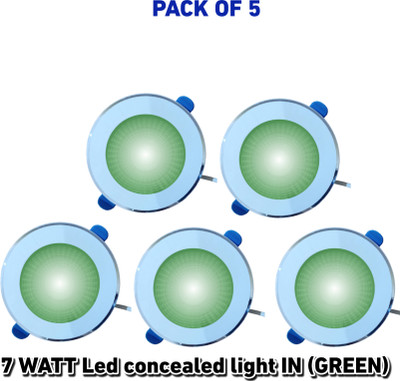 AP Source 7 Watt Led concealed light in (GREEN) PACK OF 5 Ceiling Light Ceiling Lamp(Green)