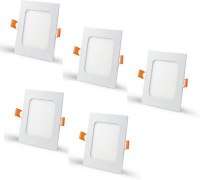 D'Mak 6 Watt Square Conceal White LED Light (Pack of 5) Recessed Ceiling Light Ceiling Lamp(White)