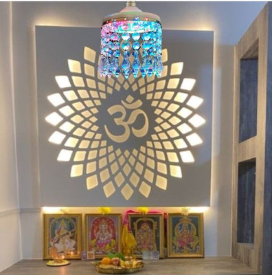 BMP BMP RGB Multi Color Crystal Chandelier Jhoomar foe Home Temple Chandelier Ceiling Lamp(Multicolor)