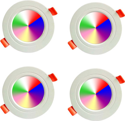 NREM GLOW 9 in One 5W Concealed light (Pack of 4) Recessed Ceiling Light Ceiling Lamp(Multicolor)
