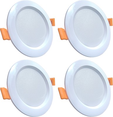 VEDRID Razer 10W LED Round Crown Conceal Down Light (Pack of 4) Chandelier Ceiling Lamp(White)