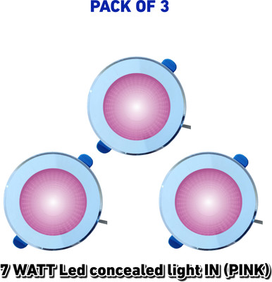 AP Source 7 Watt Led concealed light in (PINK) PACK OF 3 Ceiling Light Ceiling Lamp(Pink)