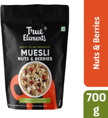 True Elements Crunchy Nuts & Berries Muesli - Wholegrain Breakfast Cereal, Protein | Fibre Pouch(700 g)