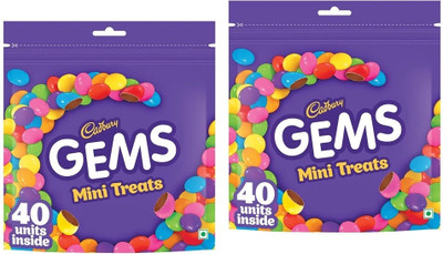 Cadbury Gems Chocolate Home Treats Pack Bars(2 x 128 g)