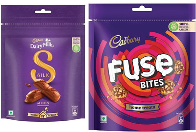 Cadbury SILK MINIS HOME TREAT & Fuse Peanut Bars(2 x 130.5 g)