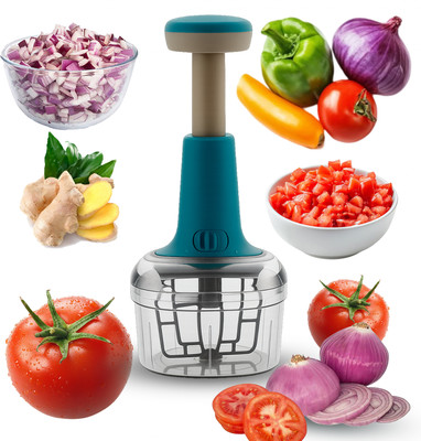 CICASTO CHOPPER -125 Vegetable & Fruit Chopper(1 × 700 ml chopping bowl, 1 × Push-type chopping lid with handle)