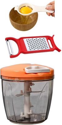 Rasoi by rasoi 3in1 Combo 1000ml Manual Chopper (6 Blades), Grater & Egg Separator Vegetable & Fruit Grater & Slicer(1 chopper)