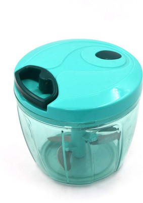 DeoDap Manual 750ML Hand Vegetable Chopper with Steel Extra Sharp 5 Blades (Green) Vegetable & Fruit Chopper(1 X Manual Stainless Steel Compact Extra Sharp Chopper)