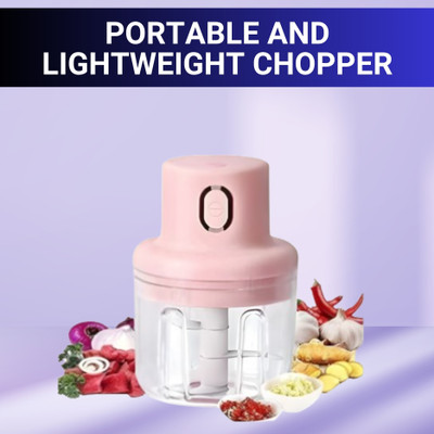 GUGGU Chopper (Electric Rechargeable Chopper) for Kitchen Vegetable Garlic Onion W481 Electric Vegetable & Fruit Chopper(1 chopper)