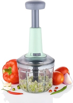 Analog Kitchenware 1000 ML 5 Blade SS Blade Hand Press Fruit & Vegetable Chopper Vegetable & Fruit Chopper(Set Of 1)