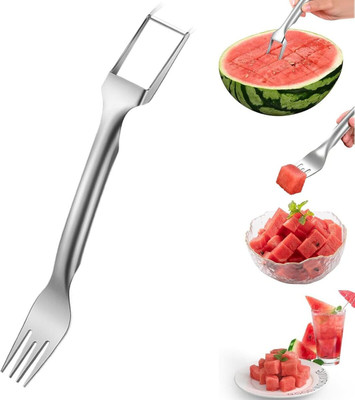 Fitaza by FITAZA Fork Slicer Cutter,Stainless Steel 2 in 1 Fruit Fork Slicer Watermelon Slicer(1 chopper)