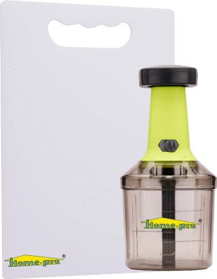 Home-pro White Chopping Board Medium Size | 1000 ML Capacity Push Chopper | Vegetable & Fruit Chopper(1 Push Chopper, 1 Chopping Board)