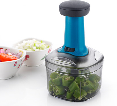 di select BINGO Push Chopper 650 ml with 3 Stainless Steel Blades Vegetable & Fruit Chopper(1 - Push Chopper)