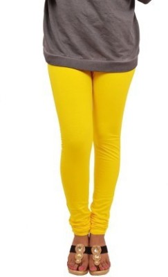 Silver Swan Churidar  Ethnic Wear Legging(Yellow, Solid)