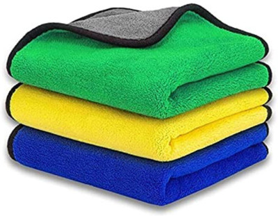 WebDealz Heavy Double Sided Microfiber Cloth for Cleaning MCT30x3.211 Sponge Wipe(Regular, Pack of 3)