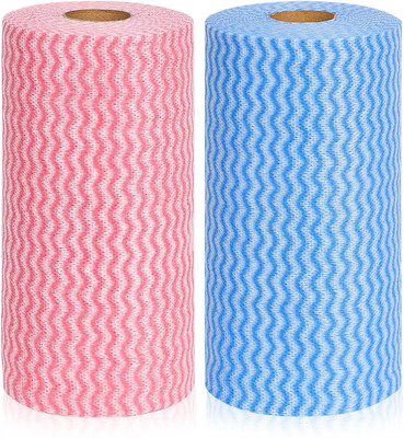 NE Soft Non Woven Reusable Kitchen Towel Roll - Pack of 2 (80 Pulls Per Roll)(1 Ply, 160 Sheets)