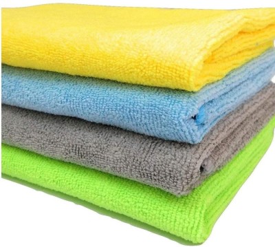 Sheenuu Microfiber Set of 4 Piece for Cleaning Dirt 40*40 cm Multicolor Multicolor Cloth Napkins(4 Sheets)