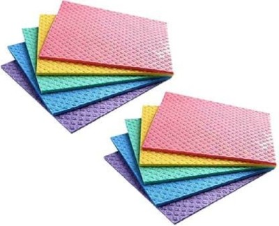 CLEANSKY Reusable Cellulose Dish Cloths for Kitchen, Bathroom and Cleaning Counters Wet and Dry Sponge Cleaning Cloth(10 Units)