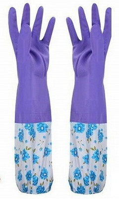 Flipkart SmartBuy PVC FlockLined Long Elbow Length Gloves for Kitchen Dishwashing Winters Wet and Dry Glove Set(Large Pack of 2)