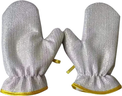BITSY BLOOM Wire Dishwashing Gloves Kitchen Household Cleaning Reusable Wet and Dry Glove(Free Size)