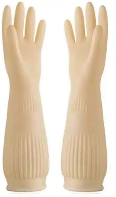 GaxQuly Rubber Dishwashing Gloves for Kitchen and Household Cleaning Waterproof Reusable Wet and Dry Glove(Medium)