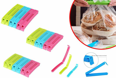 KRAZE Food Sealer Clip Mix Sizes Plastic Multipurpose Food Snack Plastic Bag Clip SealerClipX2.35(Set of 36, Multicolor)