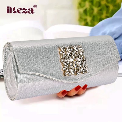 ILTEZA Casual, Party, Formal, Casual Silver  Clutch