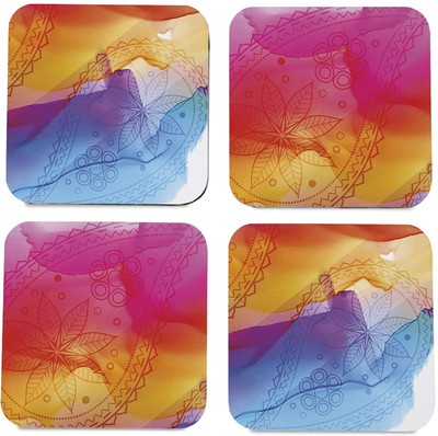 Kaynka Square Reversible Wood Coaster Set(Pack of 4)