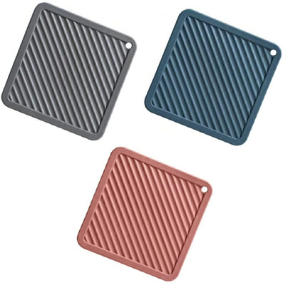 Dweloric Square Reversible PVC Coaster Set(Pack of 3)