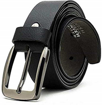 Men Black Artificial Leather Belt