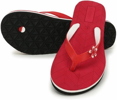 TWO SOFT Women Stylish Women Slippers Lightweight Comfort Fancy Flip Flops For women& Girls Flip Flops(Red , 6)