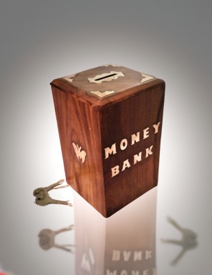 ARK WOOD ART stylish wooden bank Coin Bank(Brown)
