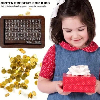 HouseofAD Wodden Gullak Money Saving Box Piggy Bank Coin Bank_wd24 Coin Bank(Brown)