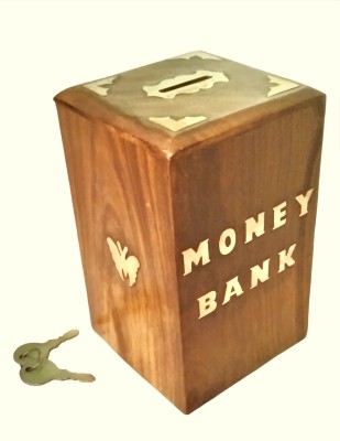 ARK WOOD ART new amazing money bank Coin Bank(Brown)