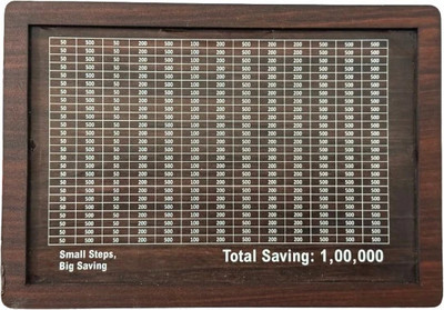 HOOTZILLA Mani seving box wooden money saving box piggy bank gullak coin bank CBT2 Coin Bank(Brown)