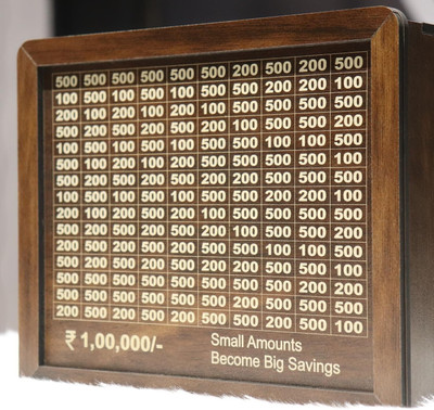 wynx Wooden Money Piggy Bank, Money Saving Box-127 Coin Bank(Brown)