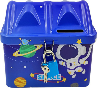MSN A2 Space Themed Money bank for kids Coin Bank(Blue)