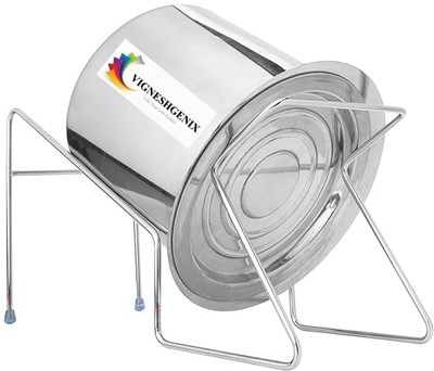Vigneshgenix Cooked Rice strainer stand, Hands free Rice Drainer Stand 0 L capacity 30 cm diameter(Stainless Steel)