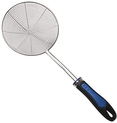dust n shine Stainless Steel Deep Fry Strainer/Mesh Strainer/Jhara/Puri Strainer Collapsible Strainer(Silver Pack of 1)